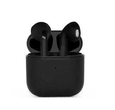 Jlynx black wireless TWS headphones in open compact charging case with ergonomic earbuds